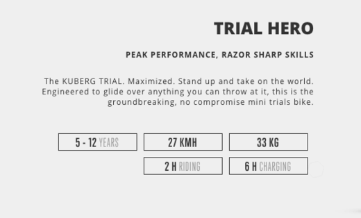 2019 KUBERG TRIAL HERO YOUNG RIDER 3000W SUSPENSION ELECTRIC DIRT BIKE